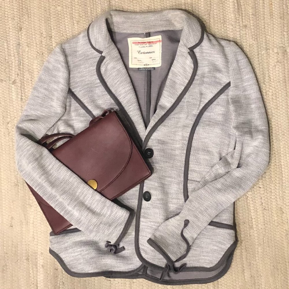 Anthropologie Cartonnier Grey Knit Blazer (M)